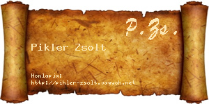 Pikler Zsolt névjegykártya