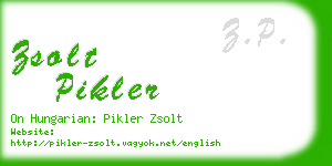 zsolt pikler business card